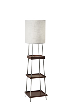 Adesso Home - 3459-15 - Floor Lamp - Henry - Brushed Steel/Walnut Poplar Wood