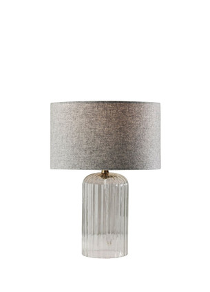 Adesso Home - SL3715-03 - Table Lamp - Carrie - Clear Ribbed Glass W. Antique Brass Neck