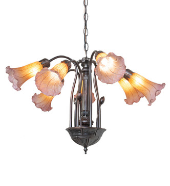 Amber/Purple Seven Light Chandelier (11674)