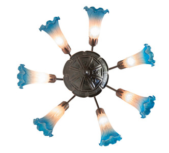 Pink/Blue Seven Light Chandelier (11687)