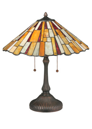 Meyda Tiffany - 120600 - Two Light Table Lamp - Delta - Mahogany Bronze