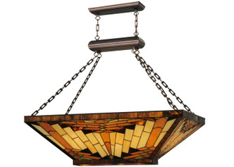 Meyda Tiffany - 123691 - Nine Light Inverted Pendant - Nuevo - Mahogany Bronze