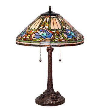 Meyda Tiffany - 124816 - Two Light Table Lamp - Tiffany Floral - Mahogany Bronze