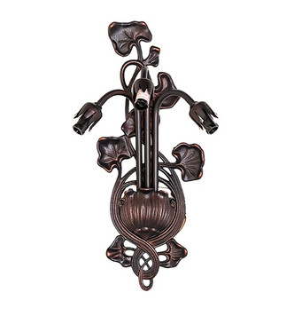 Meyda Tiffany - 12523 - Three Light Wall Sconce Hardware - Pond Lily - Mahogany Bronze