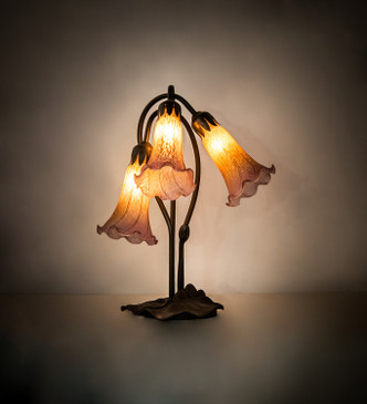 Amber/Purple Three Light Table Lamp (129165)
