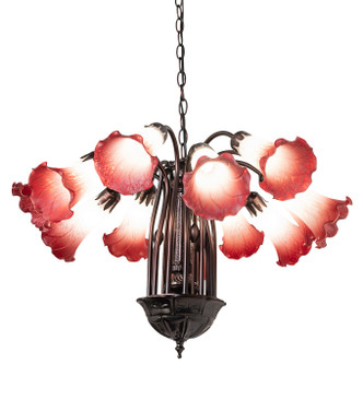 Pink/White 12 Light Chandelier (130935)