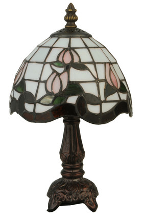 Meyda Tiffany - 132340 - One Light Mini Lamp - Roseborder - Mahogany Bronze