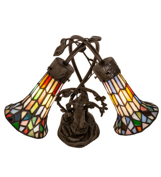 Stained Glass Pond Lily Two Light Table Lamp (133659)