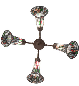 Stained Glass Pond Lily Four Light Fan Light (261521)