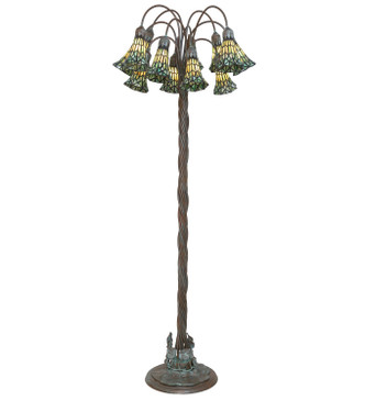 Meyda Tiffany - 262126 - 12 Light Floor Lamp - Stained Glass Pond Lily - Bronze