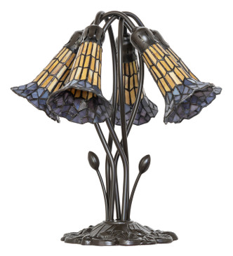 Stained Glass Pond Lily Five Light Table Lamp (262229)