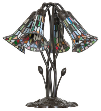 Stained Glass Pond Lily Five Light Table Lamp (262234)