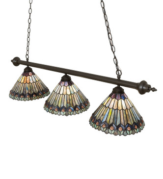 Tiffany Jeweled Peacock Three Light Island Pendant (263642)
