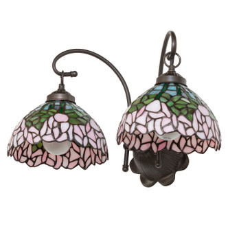 Tiffany Cabbage Rose Two Light Wall Sconce (264423)