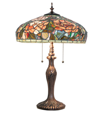 Tiffany Peony Two Light Table Lamp (265068)