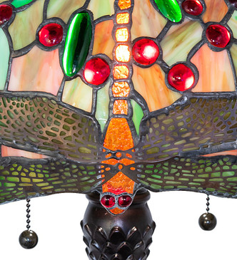 Tiffany Hanginghead Dragonfly Two Light Table Lamp (266004)