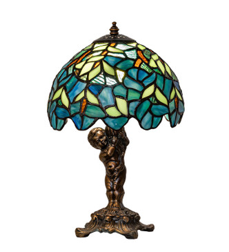 Meyda Tiffany - 282760 - One Light Accent Lamp - Nightfall Wisteria - Antique Brass