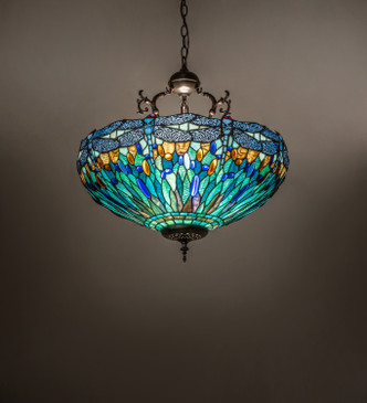 Tiffany Hanging Head Dragonfly Three Light Pendant (286479)