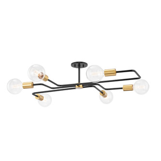 Mitzi - H488606S-AGB/TBK - Six Light Semi Flush Mount - Jena - Aged Brass