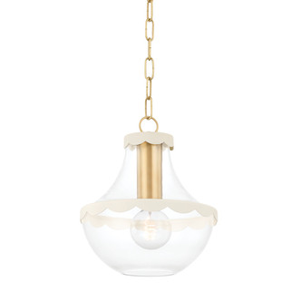 Mitzi - H668701S-AGB/SCR - One Light Pendant - Alaina - Aged Brass