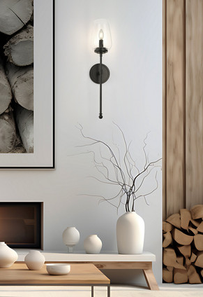 Dominique One Light Wall Sconce (2012-1S-MB)