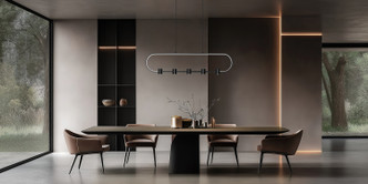 Saros LED Linear Chandelier (4101-42L-MB-LED)