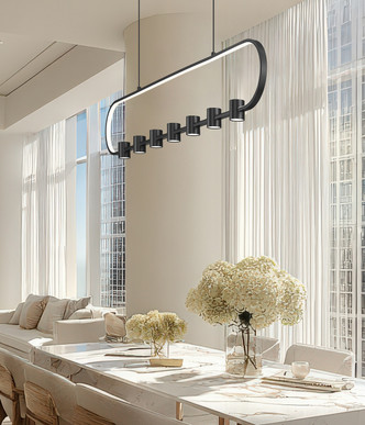 Saros LED Linear Chandelier (4101-54L-MB-LED)