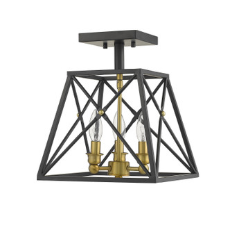 Trestle Three Light Semi Flush Mount (447SF-MB-OBR)