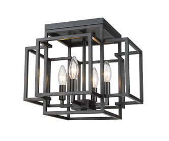 Z-Lite - 454F-MB - Four Light Flush Mount - Titania - Matte Black