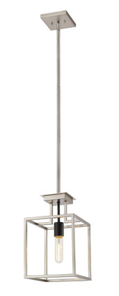 Z-Lite - 456MP-BN-BK - One Light Pendant - Quadra - Brushed Nickel + Matte Black
