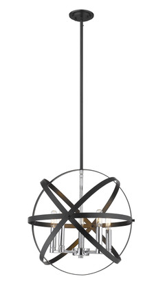 Z-Lite - 463-18HBK-CH - Five Light Pendant - Cavallo - Hammered Black + Chrome