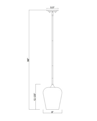 Joliet One Light Pendant (473P9-BBR)
