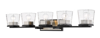 Z-Lite - 475-5V-MB-BN - Five Light Vanity - Bleeker Street - Matte Black + Brushed Nickel