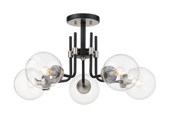 Z-Lite - 477-5SF-MB-BN - Five Light Semi Flush Mount - Parsons - Matte Black + Brushed Nickel