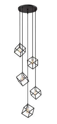 Z-Lite - 478-5MB-BN - Five Light Chandelier - Vertical - Matte Black + Brushed Nickel