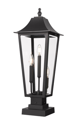 Z-Lite - 5008PHBS-SQPM-BK - Three Light Outdoor Pier Mounted Fixture - Gannon - Black