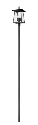 Z-Lite - 5015PHBR-5009P120-BK - Four Light Outdoor Post Mounted Fixture - Rainer - Black