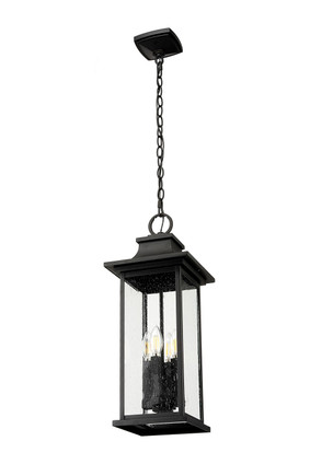 Tiberius Four Light Outdoor Chain Mount Ceiling Fixture (5017CHB-BK)