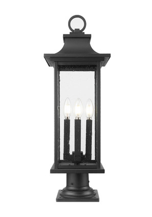 Tiberius Four Light Outdoor Pier Mounted Fixture (5017PHBR-533PM-BK)