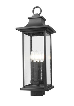 Z-Lite - 5017PHBS-BK - Four Light Outdoor Post Mount Fixture - Tiberius - Black