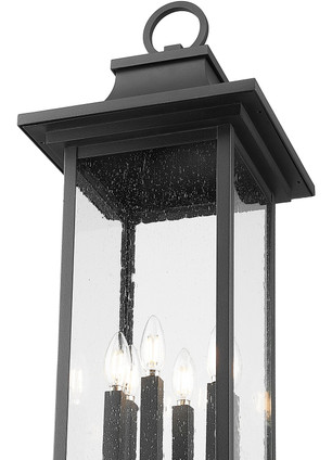 Tiberius Six Light Outdoor Post Mounted Fixture (5017PHXLR-5010P-BK)