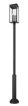 Nova Four Light Outdoor Post Mounted Fixture (5018PHBR-5010P-BK)