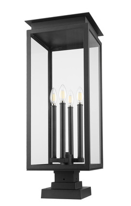 Nova Four Light Outdoor Pier Mounted Fixture (5018PHBS-SQPM-BK)