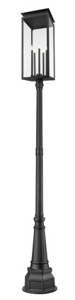 Nova Five Light Outdoor Post Mounted Fixture (5018PHXLR-564P-BK)