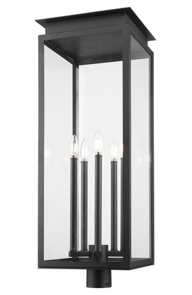 Nova Five Light Outdoor Post Mount Fixture (5018PHXLR-BK)