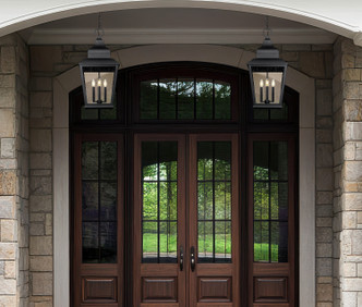 Raphael Four Light Outdoor Chain Mount Ceiling Fixture (5029CHXL-BK)