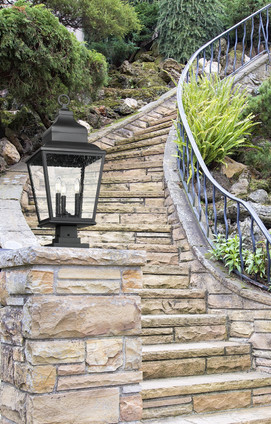 Raphael Three Light Outdoor Pier Mount (5029PHBS-SQPM-BK)