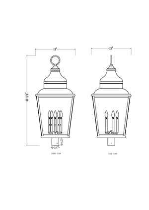 Raphael Five Light Outdoor Post Mount (5029PHXXLR-BK)