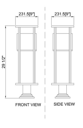 Luca LED Outdoor Pier Mounted Fixture (517PHM-533PM-BK-LED)