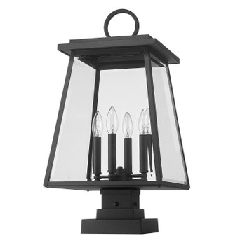 Broughton Four Light Outdoor Pier Mounted Fixture (521PHBS-SQPM-BK)
